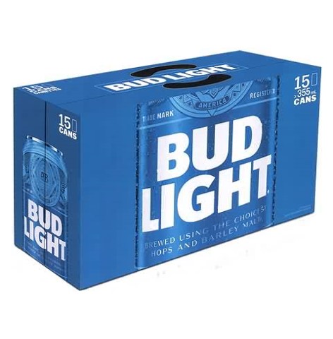 bud light 355 ml - 15 cans high river liquor delivery