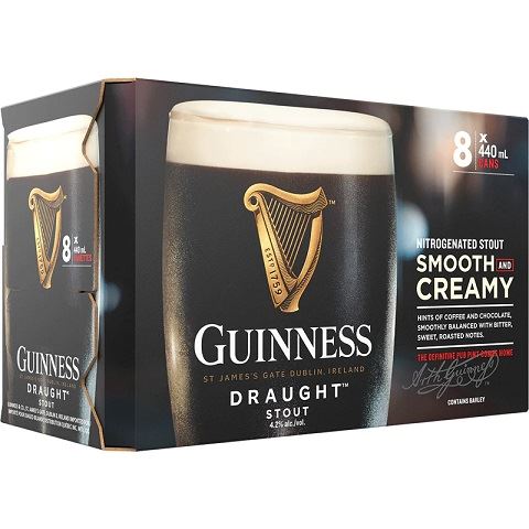guinness draught 440 ml - 8 cans high river liquor delivery