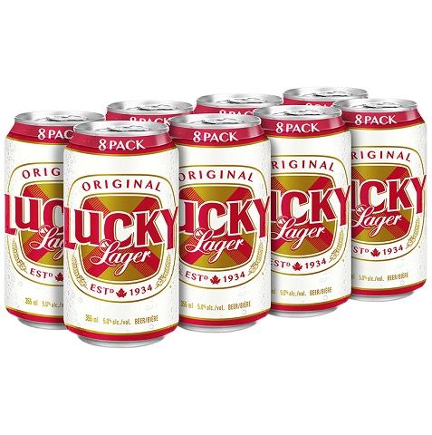 lucky lager 355 ml - 8 cans high river liquor delivery