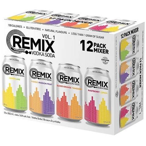 remix vodka soda vol. 1 variety pack 355 ml - 12 cans high river liquor delivery